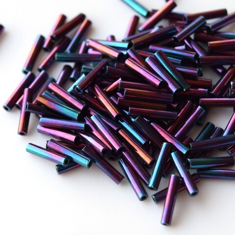 Стеклярус Тохо 9 мм 0504 сливовый меланж