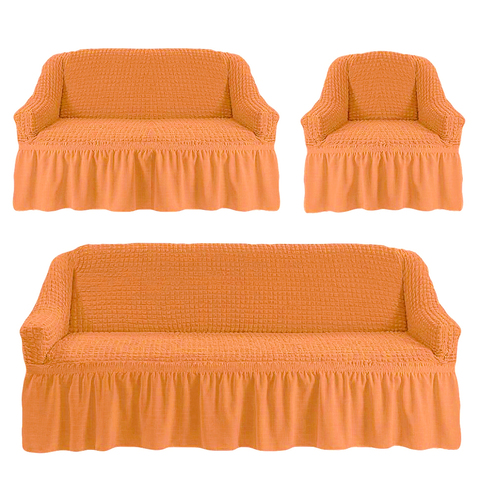 Чехлы на трехместный диван и двухместный диван + кресло, коралловый