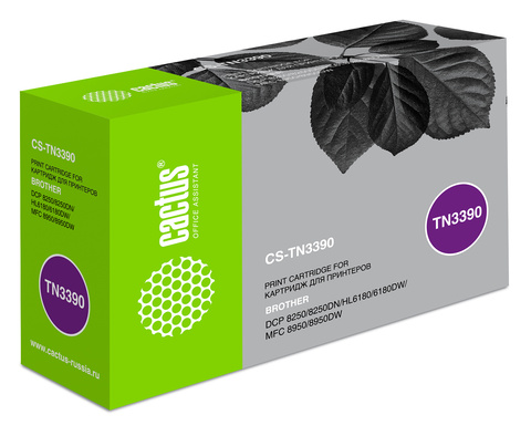 Картридж лазерный Cactus CS-TN3390 TN-3390 черный (12000стр.) для Brother DCP-8250, 8250DN, HL6180, 6180DW, MFC-8950