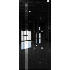 Купить Межкомнатная дверь глянец Pt 7 Платина crystall black алюминиевая кромка Al Black Edition остеклённая