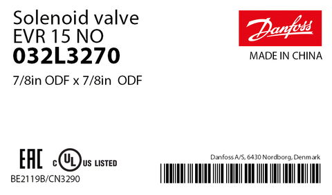 Danfoss 032L3270 EVR15 (NO) Клапан электромагнитный 7/8