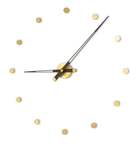 Часы Nomon Rodon 12 Gold N, (основа - полированная латунь/стрелки - венге). D=74см