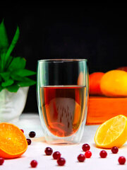 Стеклянный стакан с двойными стенками "Ландыш", 450 мл