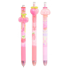 Ручка гелевая, пиши-стирай, автоматическая, Basir, синие чернила, серия "PINK DIARY", 36 шт