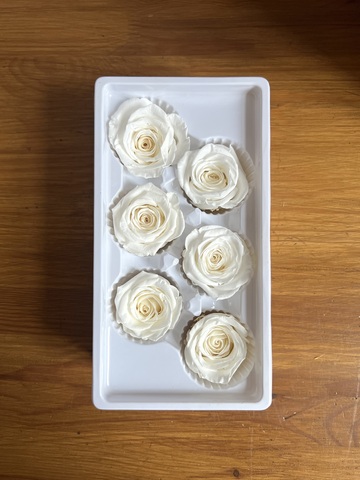 Роза классическая выбеленная d=5 см (упак 6 шт)