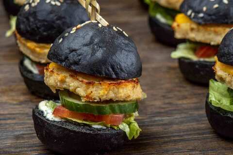 Мини-бургер с котлетой из креветок и трески, 20 шт.