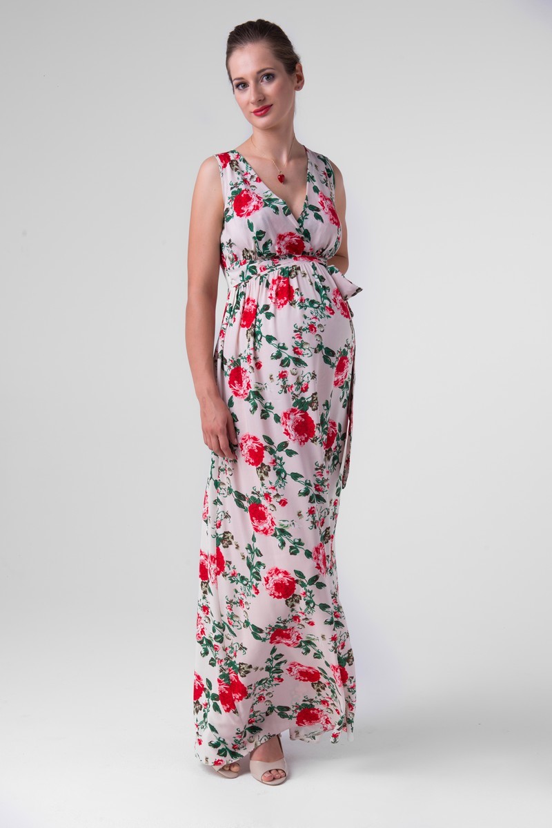 Фото платье для беременных Mama i Ja от магазина СкороМама, цветочный принт, размеры.