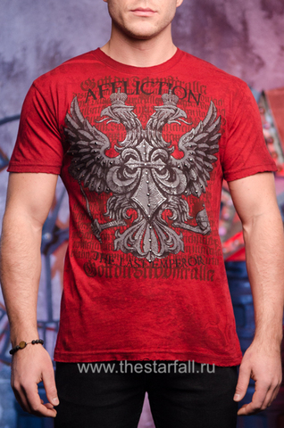 Affliction | Футболка мужская Warbird Fedor Emelianenko Red LAST EMPEROR A1088R перед