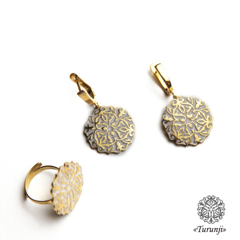 Sırğa və üzük\ Серьги и кольцо \ Earrings and ring Turinji