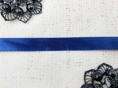 Лента атласная, ш. 1,2 см, тёмный электрик