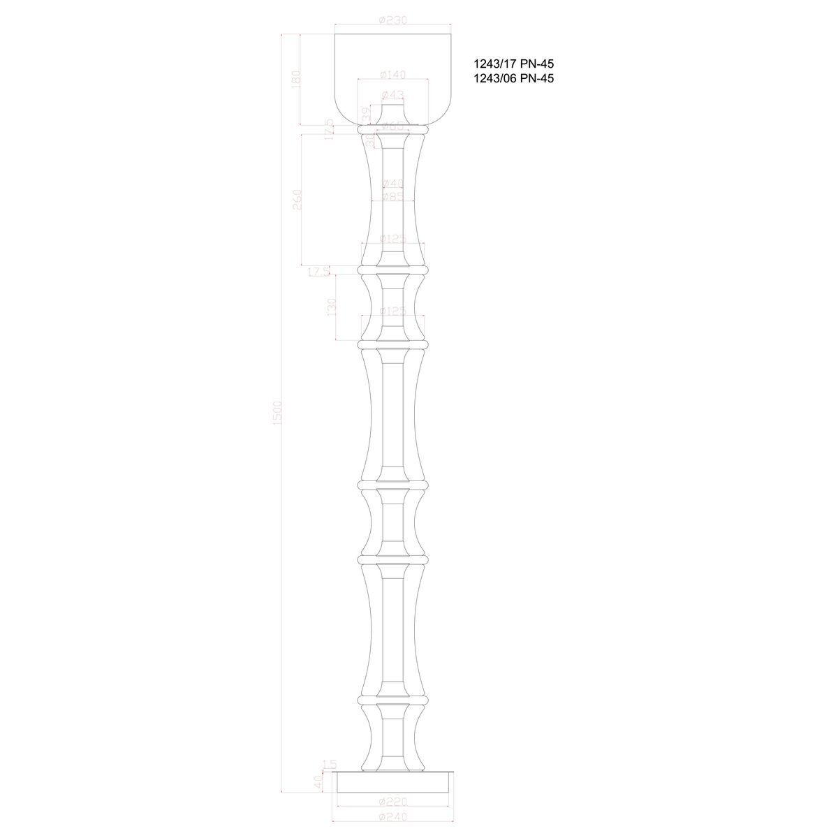 Торшер Divinare Volturn 1243/17 PN-45