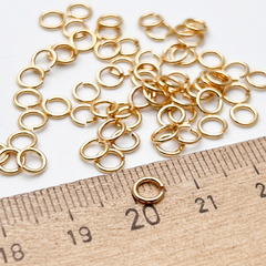 Колечки соединительные, цвет золото, размер 5*0,8 мм, цена за 2 грамма
