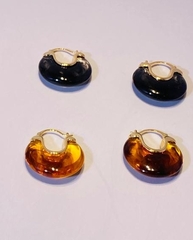 Серьги с подвеской капля с цветной вставкой из акрила в стиле CELINE