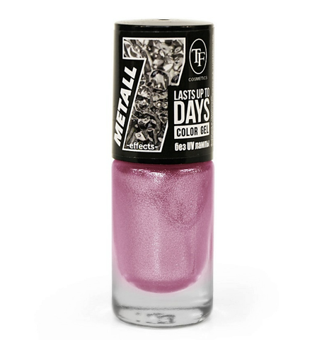TF Лак для ногтей COLOR GEL METALL тон 344 Розовая поталь 8мл