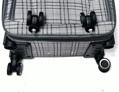 Чемодан Hossoni тканевый средний Серый 65|42|23+3|см (4 колеса съемные)