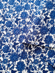 Ткань бязь плательная, рис. "Гжель", ширина 150 см, арт. 009