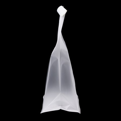 Пакет с прямоугольным дном 11,5*21*9 см с окном и зажимом, белый