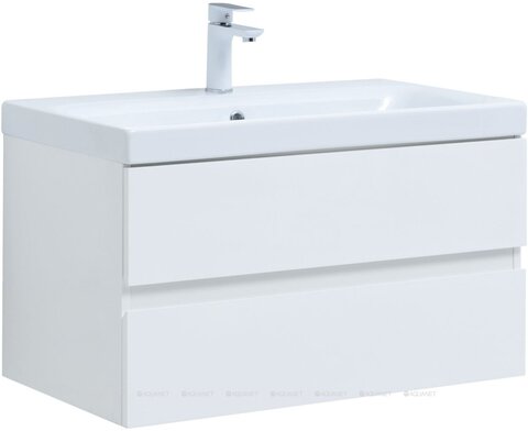 Aquanet 306359 Тумба с раковиной Беркли 80 белый глянец (306359)