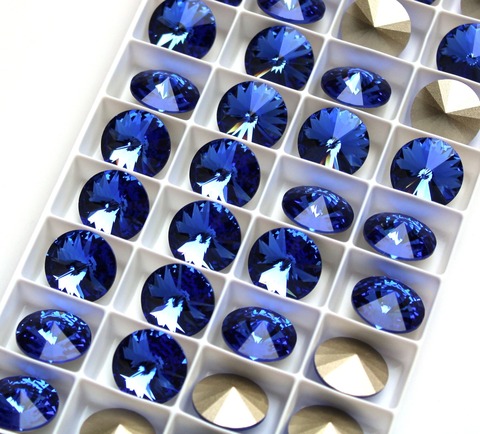 Риволи 14мм Сапфир / Sapphire. Swarovski 1122