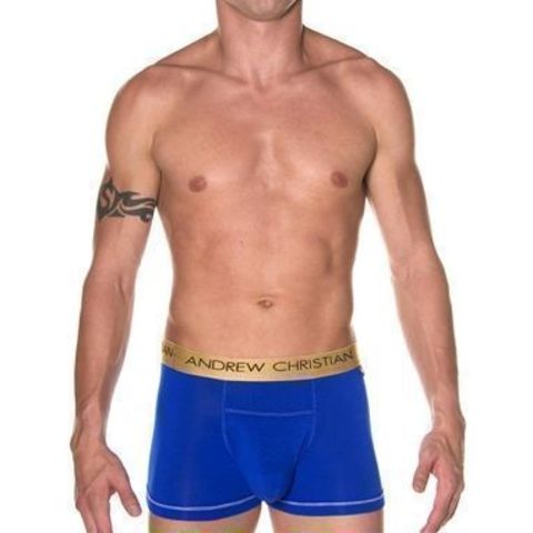 Мужские трусы боксеры синие Andrew Christian Infinity Boxer Navy AC26