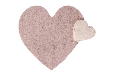 Ковер сердце с подушкой (розовое) 160*180