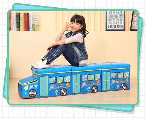 Коробка для хранения игрушек и вещей Blonder Home Happy Time Blue BUS/88
