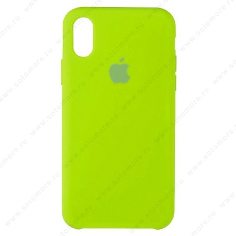 Накладка Silicone Case для Apple iPhone X салатовый