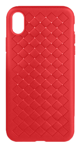 Силиконовый чехол Business Style плетеный для iPhone X, Xs (Красный)