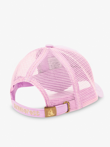 Бейсболка с сеткой «Великая Россия» розового цвета с 3D вышивкой лого / Распродажа