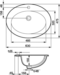 УМЫВАЛЬНИК CERSANIT GAMMA 63