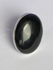 Агат черный (кольцо из серебра)