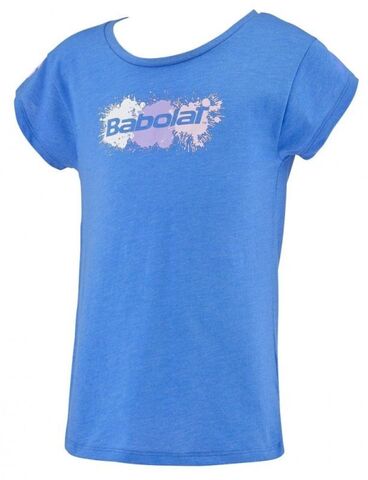 Футболка для девочки Babolat Exercise Cotton Tee Girl - french blue heather