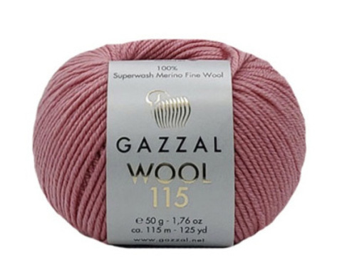 Пряжа Gazzal WOOL 115 3322 розовый (уп.5 мотков)