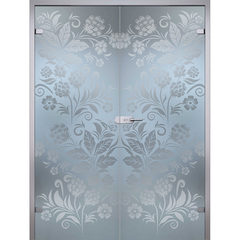 Купить Двустворчатая стеклянная дверь Хохлома стекло бесцветное матовое