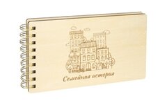 Фотоальбом на кольцах на 50 фото 10*15см,25лис. в ассорти с замет-ми,дерев.обл.(фанера)