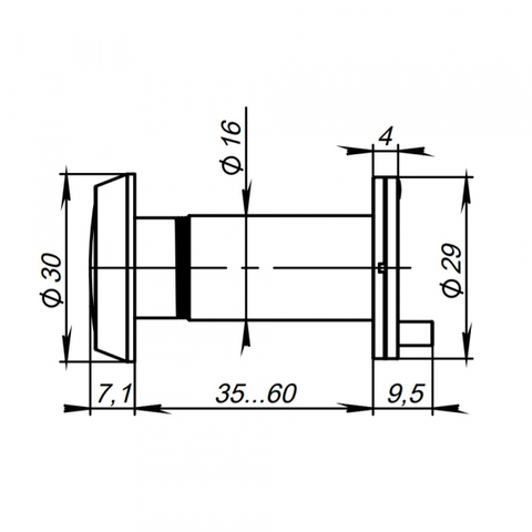 DVP1/NEW, 16/140/35x60 (оптика пластик) CP Хром