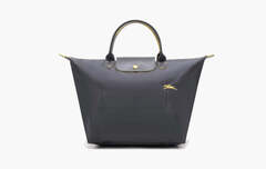 Longchamp Le Pliage Original Recycled Canvas M Handbag "Gun Metall"