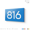 Номер на дверь 816, табличка на дверь для офиса, квартиры, кабинета, аудитории, склада, голубая 120х70 мм, Айдентика Технолоджи