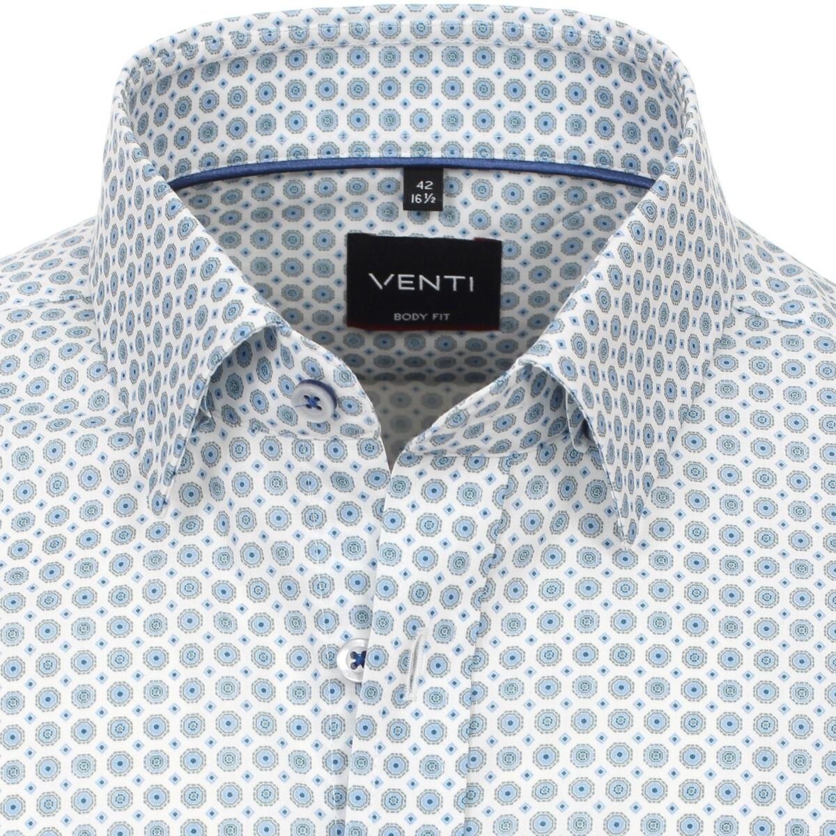 Сорочка Venti Body Fit 123827000-100 серо-голубой принт