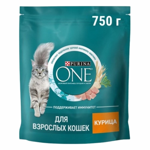 Корм PURINA ONE д/взрослых кошек 750 г РОССИЯ