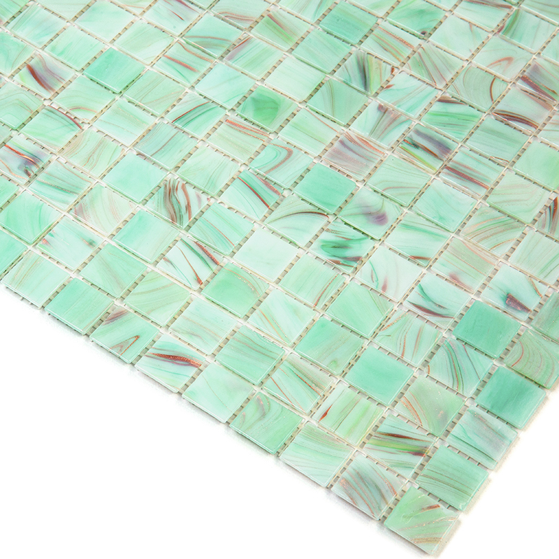 STE360 Мозаика одноцветная чип 20 стекло Alma Mono Color зеленый светлый квадрат глянцевый