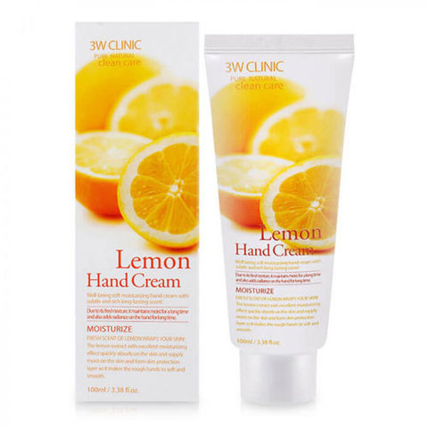 3W Clinic Lemon Hand Cream - Увлажняющий крем для рук с осветляющим экстрактом лимона