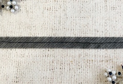 Лента нитепрошивная с усилением по косой с нитью, ш. 1 см, чёрный