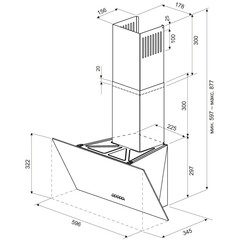 Вытяжка Krona POLLY 600 BLACK PB