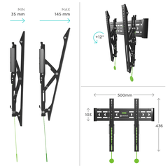 Наклонный кронштейн ONKRON SN14 чёрный