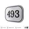 Номерок на дверь квартиры 493, для кабинета, офиса, шильдик 9 х 7 см, брашированная сталь, Айдентика Технолоджи