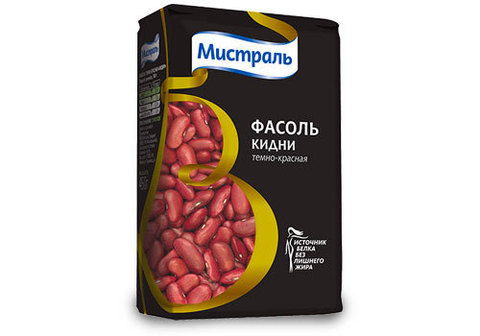 Фасоль Мистраль темно-красная Кидни, 450г