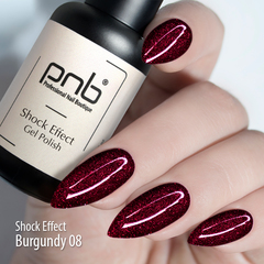 Гель-лак светоотражающий SHOCK EFFECT PNB 08 Burgundy 8 ml UV/LED