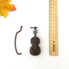 Скрипка со смычком, миниатюра декоративная, 85*32*15 мм, 1 шт.