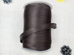 Косая бейка атласная, ш. 1,5 см, тёмно-коричневый